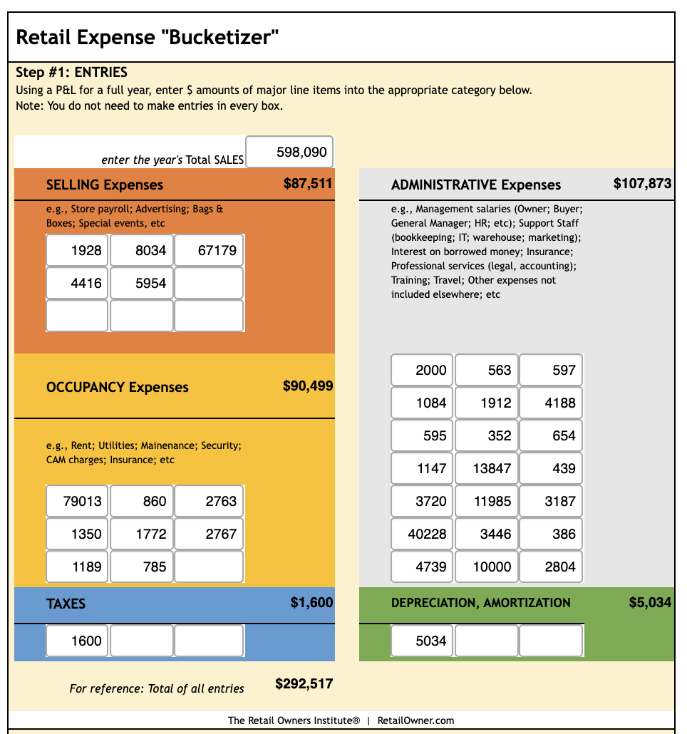 Retail Expense "Bucketizer"